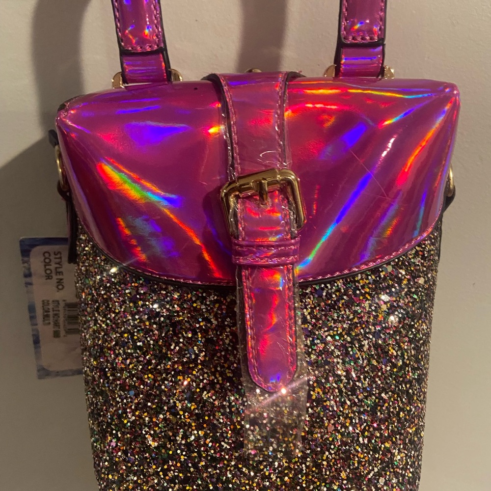 Blue Heaven Holographic Pink Glitter Bag